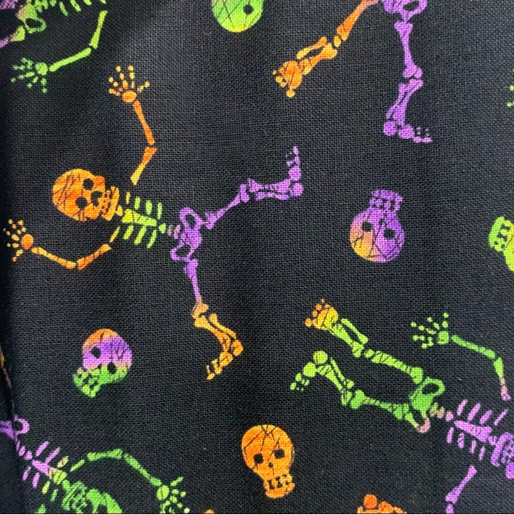 Halloween fabric cotton sewing quilting fabric Rainbow skeletons & Spider Webs - Picture 5 of 5